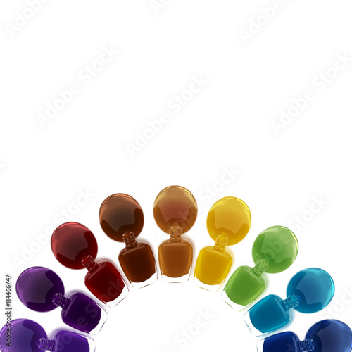 Nail lacquer leaking out of the bottle. Manicure and pedicure varnish. Vector illustration