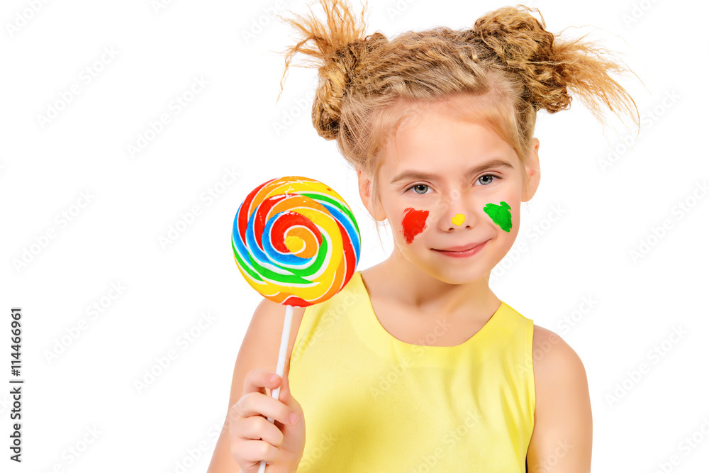 kid with lollipop