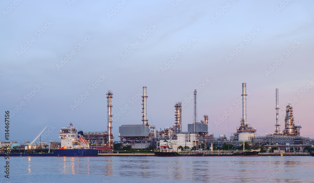 Oil refinery / Oil refinery at twilight time.