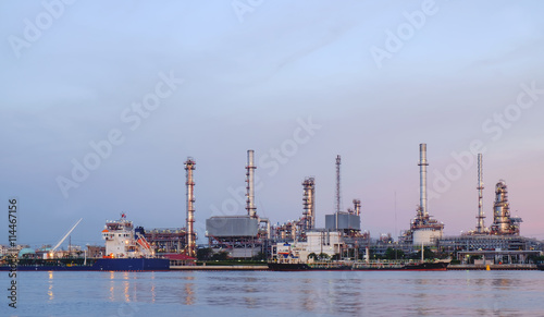 Oil refinery / Oil refinery at twilight time.