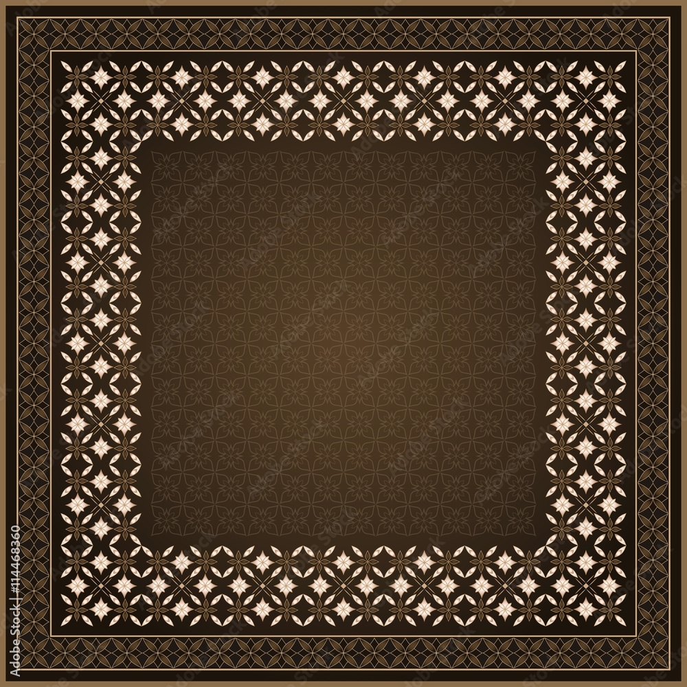 Obraz premium Decorative golden frame on brown background.