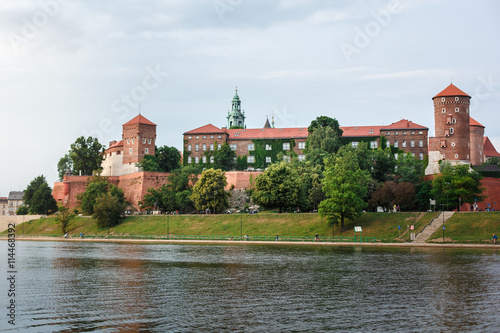 Wawel Castle in Krakow, Long River and stone walls