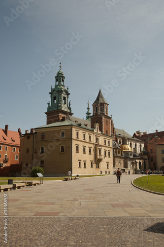 view of the cathedral of St Stanislaw and St Vaclav on the Wawel Hill, Poland 