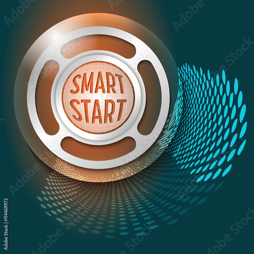Vector abstract background and silver object with the words smar