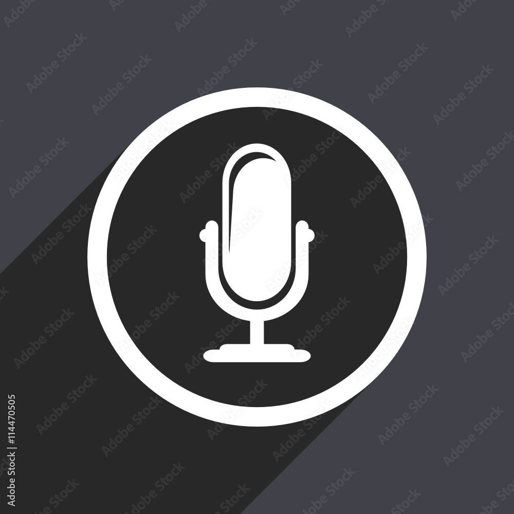 Flat design gray web podcast vector icon Flat design gray web podcast vector icon