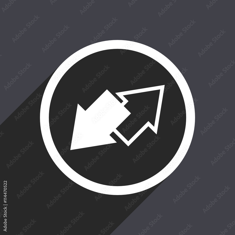 Flat design gray web exchange vector icon Flat design gray web exchange vector icon