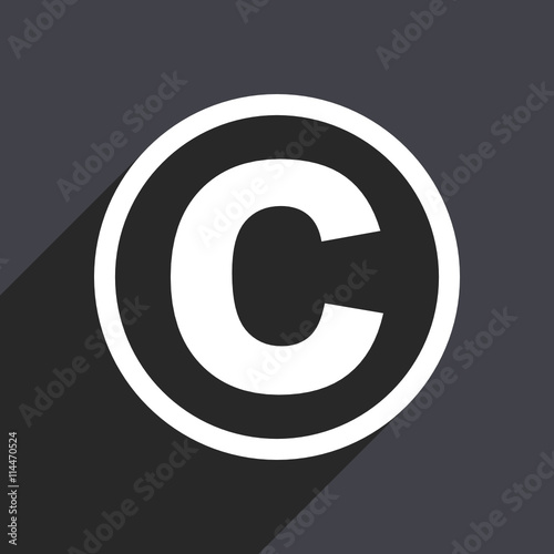 Flat design gray  web copyright vector icon
