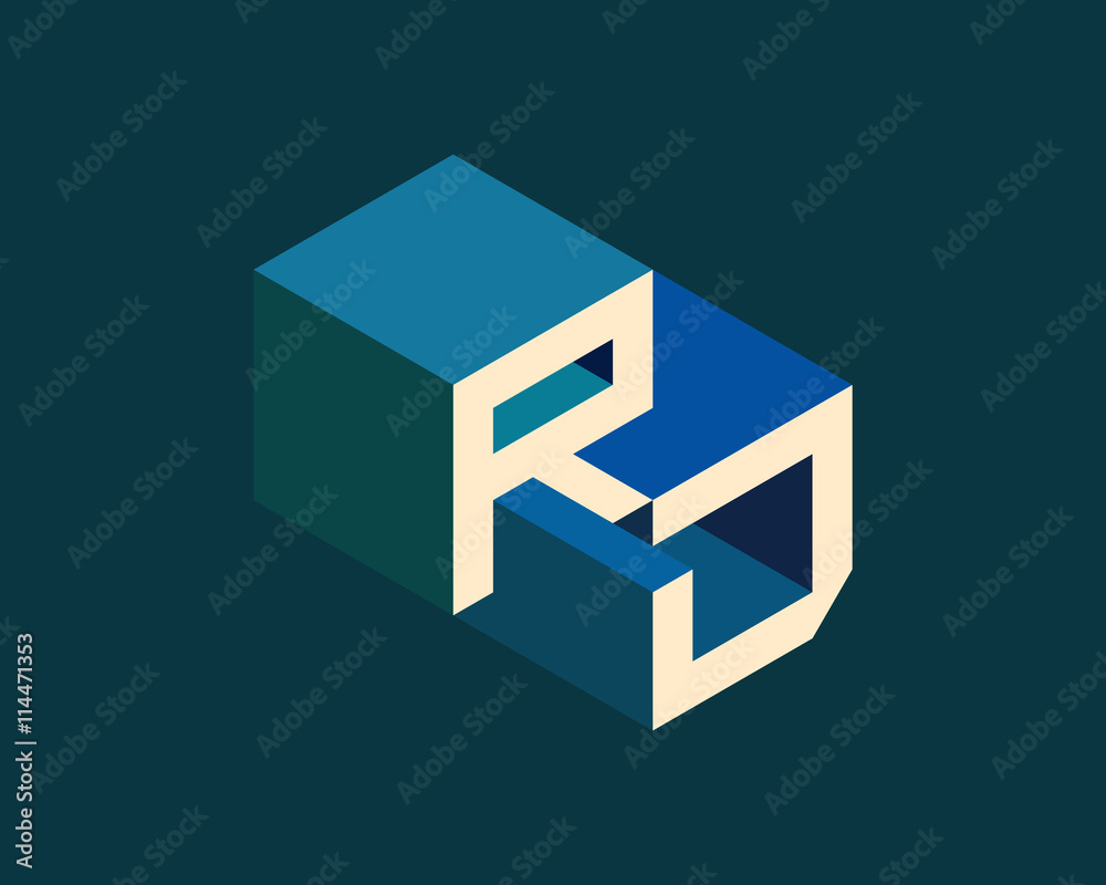 RD isometric 3D letter logo. three-dimensional stock vector alphabet font  typography design. Stock Vector | Adobe Stock