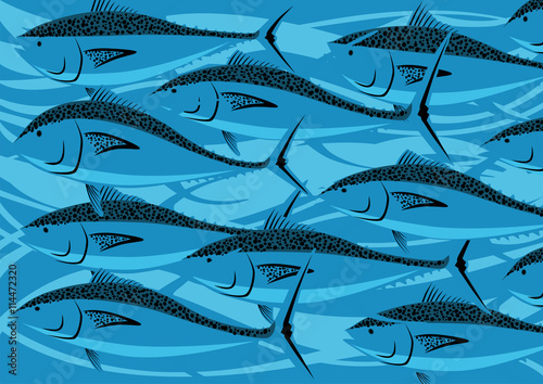 Marine background with tuna