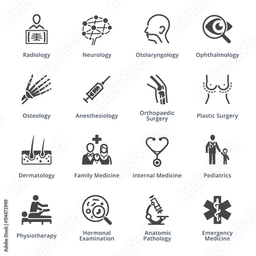 Medical Specialties Icons Set 3 - Black Series
