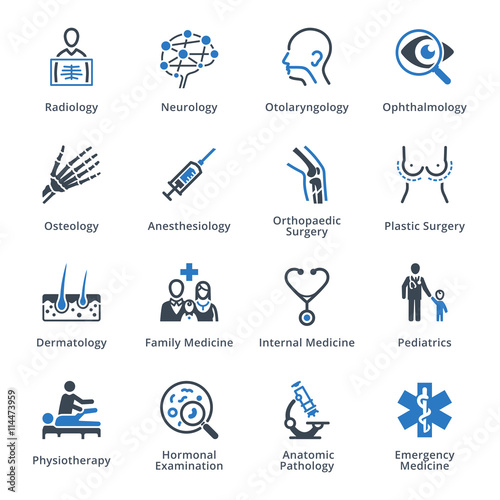 Medical Specialties Icons Set 3 - Blue Series
