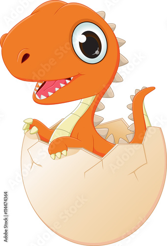 happy baby dinosaur hatching