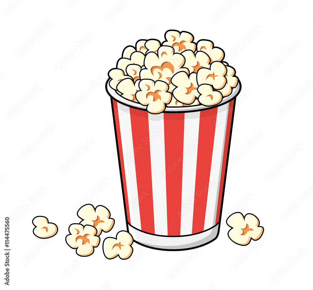 © ghrzuzudu - Popcorn in a red striped bucket. © ghrzuzudu - Popcorn in a red striped bucket.