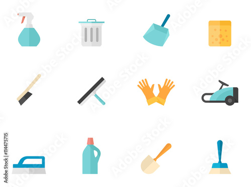 Flat Color Icons - Cleaning Tools