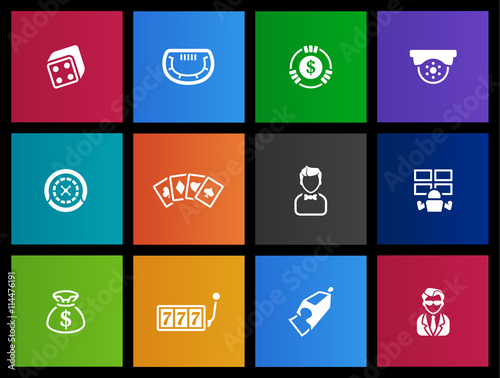 Casino icons in Metro style.