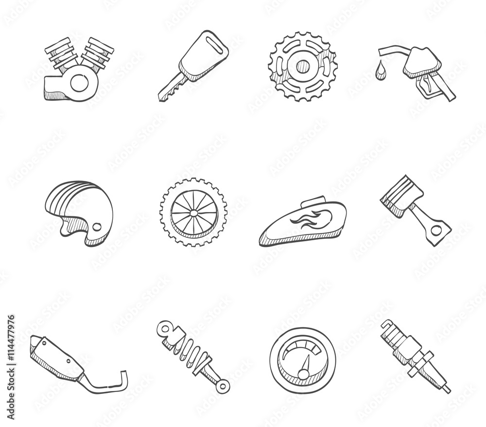 drawings of motorcycle parts