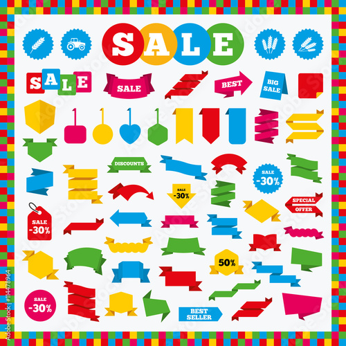 Agricultural icons. Wheat corn or Gluten free.