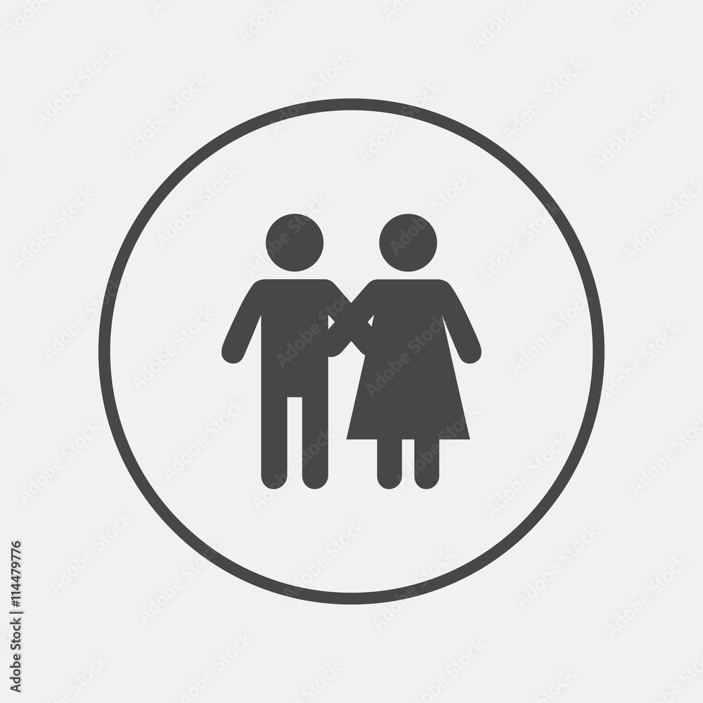 Couple icon. Young family symbol. Couple icon. Young family symbol.