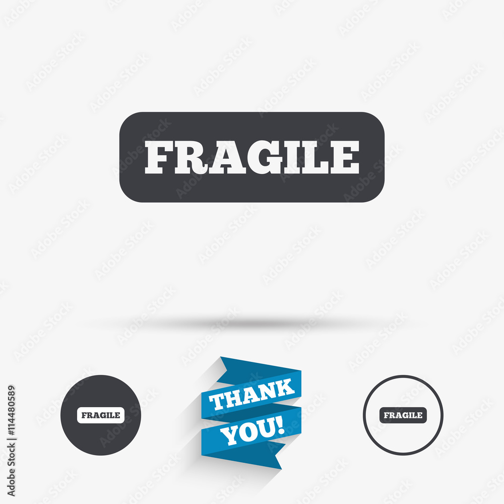 Fragile parcel icon. Package delivery symbol. Fragile parcel icon. Package delivery symbol.