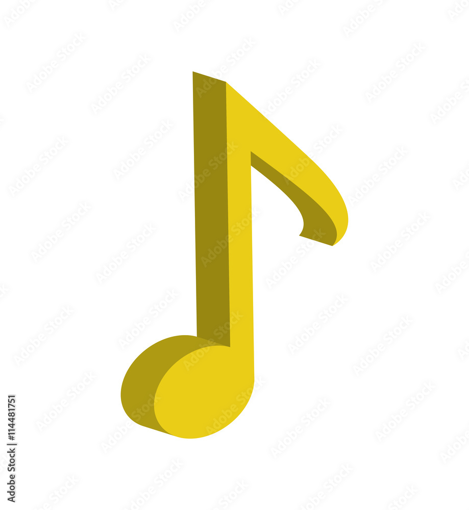 Sound and music concept represented by note icon. isolated and flat illustration Sound and music concept represented by note icon. isolated and flat illustration