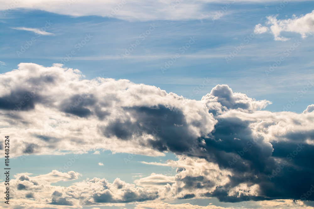 Fototapeta premium colorful dramatic sky with cloud at sunset