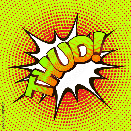 Thud pop art on a background of halftone