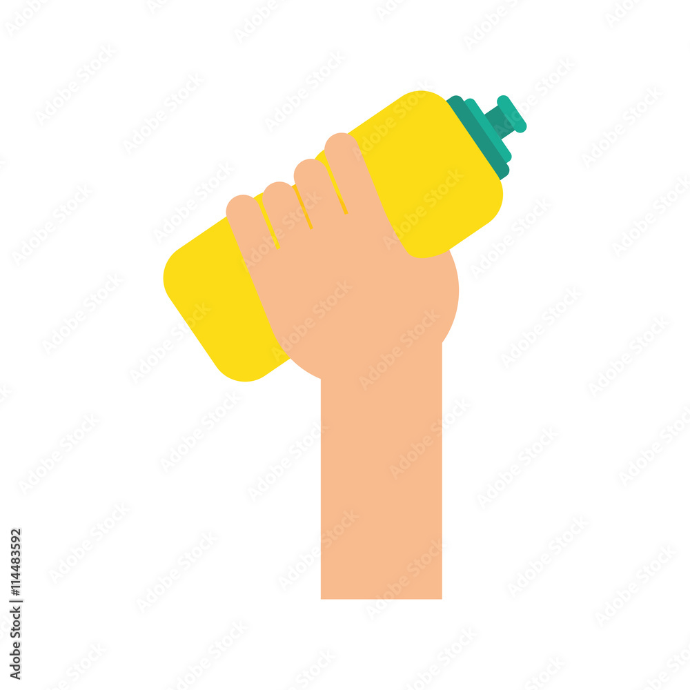 Healthy lifestyle and fitness concept represented by sport water bottle icon. isolated and flat illustration Healthy lifestyle and fitness concept represented by sport water bottle icon. isolated and flat illustration