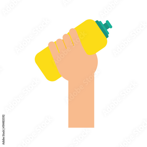 Healthy lifestyle and fitness concept represented by sport water bottle icon. isolated and flat illustration 