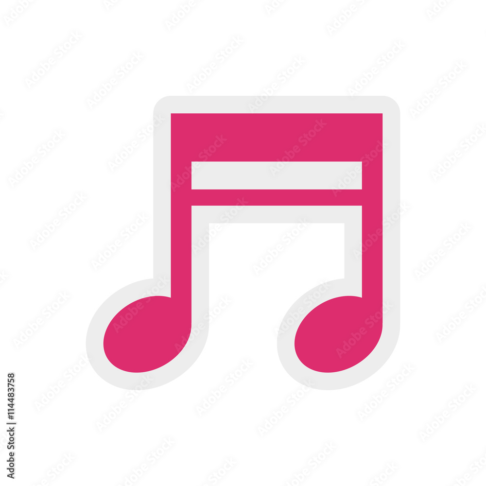 Music and sound concept represented by note icon. isolated and flat illustration Music and sound concept represented by note icon. isolated and flat illustration
