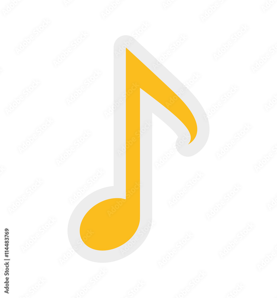 Music and sound concept represented by note icon. isolated and flat illustration Music and sound concept represented by note icon. isolated and flat illustration
