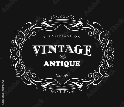 Vintage frame design antique label border vector