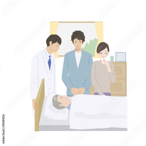 臨終　イラスト