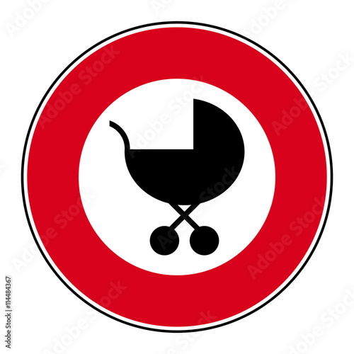 Prohibition access sign strollers prams vector icon 2    

