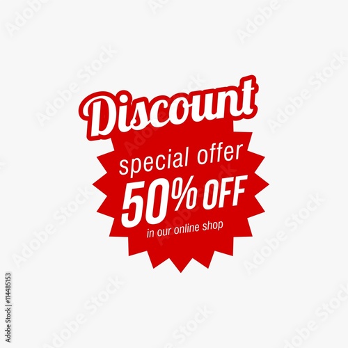 discount fifty percent icon, vector illustration