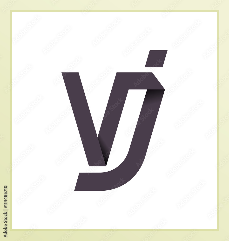 VJ Two letter composition for initial, logo or signature. VJ Two letter composition for initial, logo or signature.