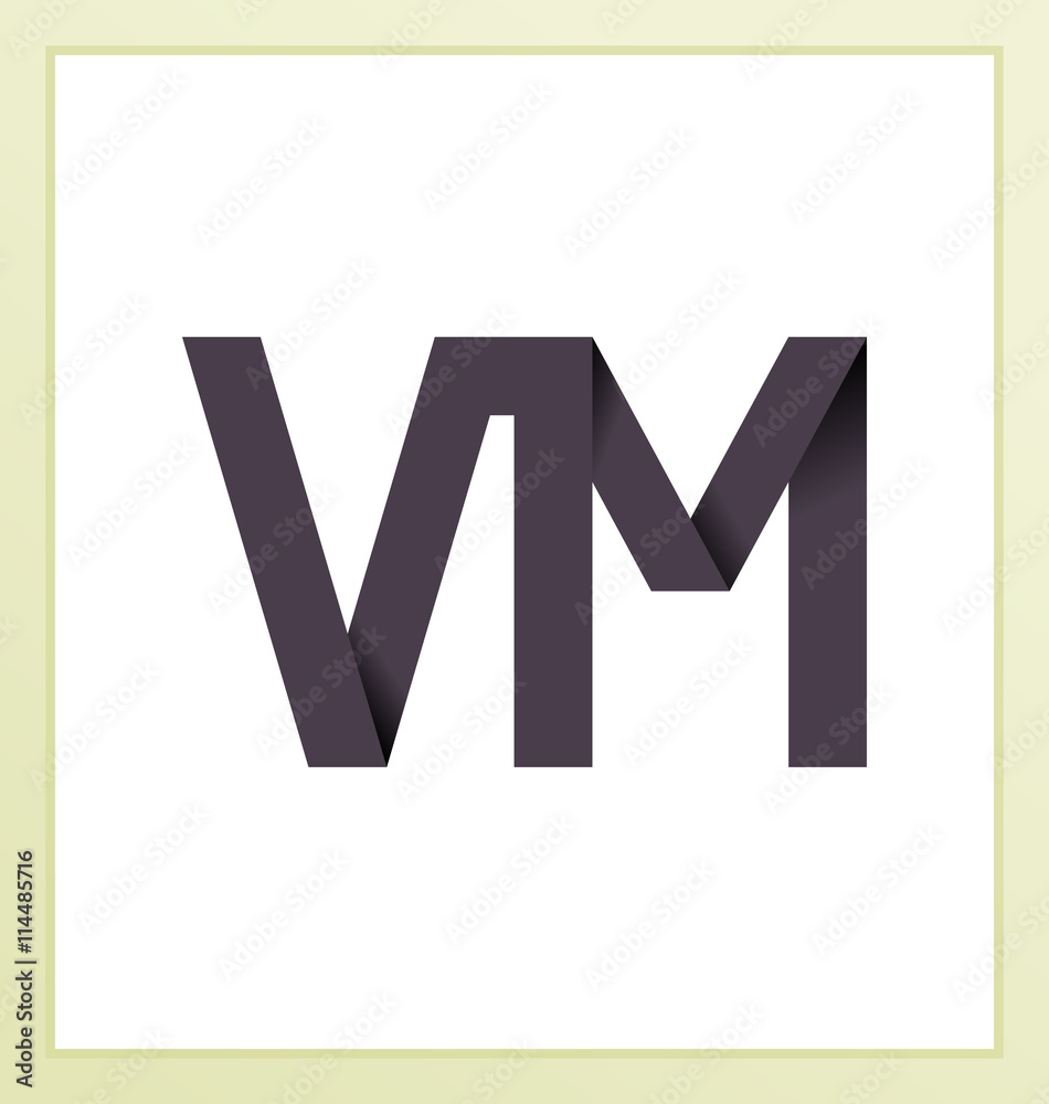 VM Two letter composition for initial, logo or signature.