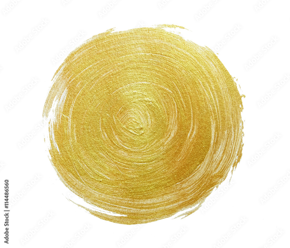 Naklejka premium gold paint on white paper