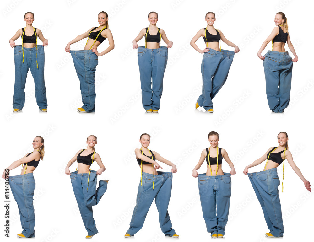 Obraz premium Composite photo of woman in dieting concept