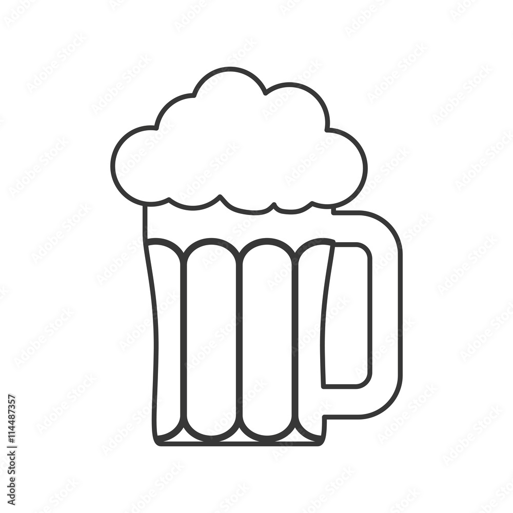 Drink and beverage concept represented by beer icon. isolated and flat illustration Drink and beverage concept represented by beer icon. isolated and flat illustration