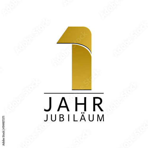 Einfach Gold Jubiläums Logo Jahr 1
