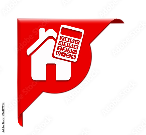 calculatrice maison sur bannière coin rouge