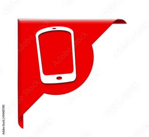 téléphone sur bannière coin rouge