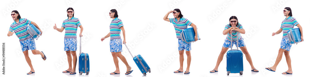 Man preparing for this summer vacation Man preparing for this summer vacation