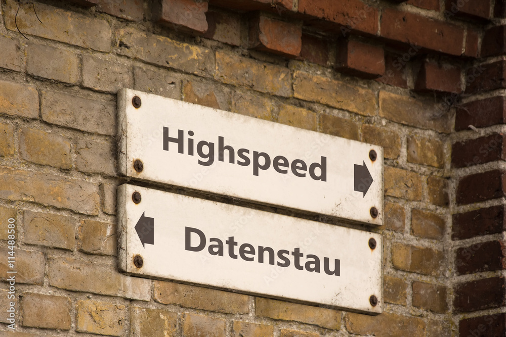 Fototapeta premium Schild 100 - Highspeed