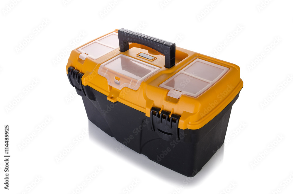Toolkit box isolated on the white background Toolkit box isolated on the white background