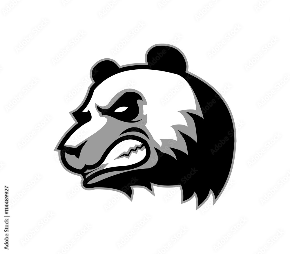 A vector illustration of angry panda's face. Really good for mascot. Stock  Vector | Adobe Stock