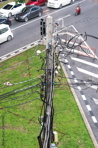 connection of wire on electricity pole
