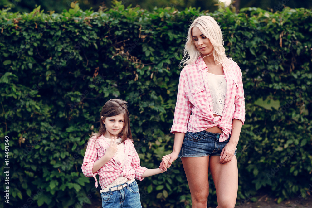 young family mother and daughter young family mother and daughter