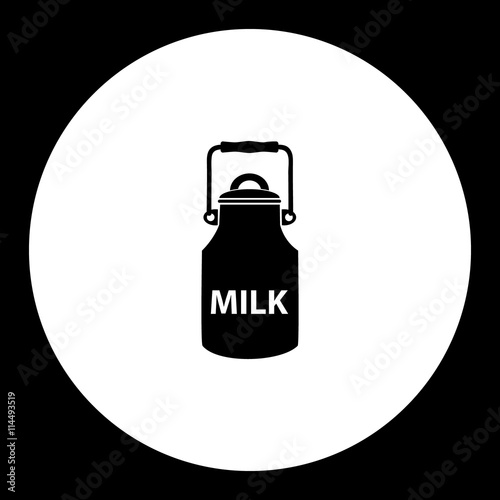 bottle of milk simple black isolated icon eps10