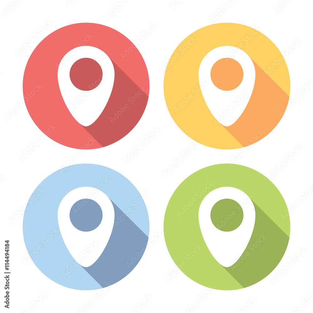 Map Location Marker Pin Flat Icons Set Map Location Marker Pin Flat Icons Set